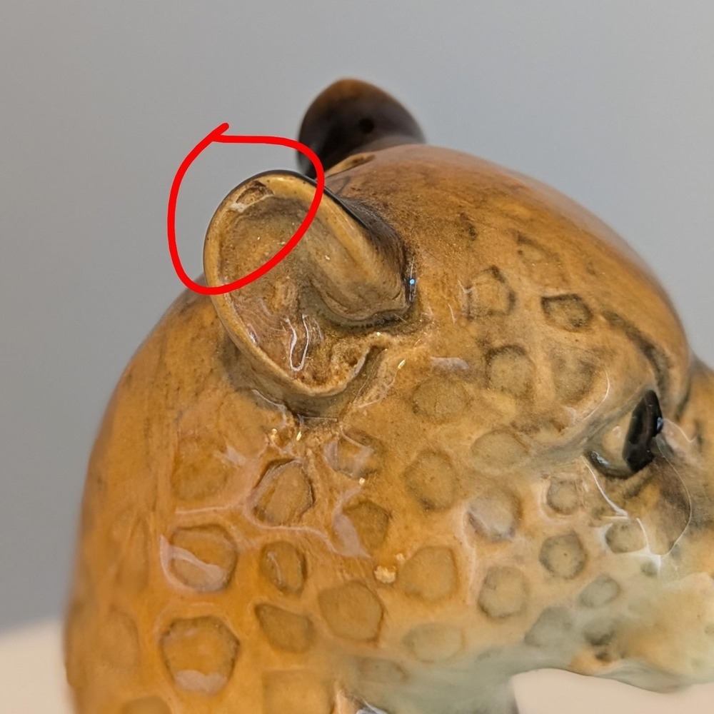 Vintage Ceramic Leopard Head Salt And Pepper Shakers‎ Made In Japan - Picture 7 of 7